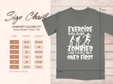 Exercise Because Zombies T-Shirt, Funny Zombie Running Sweatshirt, Humorous Fitness Tee, Apocalypse Runner Gift, Halloween Shirt thumbnail 6