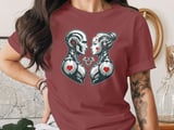 Robot Couple Love T-Shirt, Cute Cyber Romance Graphic Tee, Unisex Adult Sci-Fi Shirt, Valentine's Day Gift Idea thumbnail 5