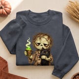 Coffee Zombie and Black Cat Tee thumbnail 9