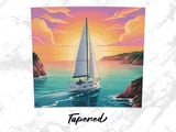 Yacht Sunset 20oz Tumbler Wrap, Nautical Tumbler Design, Boat Waterscape Digital Download, Sublimation Design, Tumbler Wrap, Commercial Use thumbnail 5