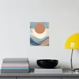 Abstract Ocean Posters, Minimalist Sun Print, Boho Waves Art, Coastal Wall Decor, Scandinavian Seascape Art, Graphic Illustration Posters thumbnail 2