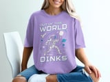 Pickleball Comfort Colors Shirt, Out of This World Dinks, Retro Astronaut Graphic Tee, Fun Court Apparel Gift thumbnail 9