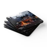 Grand Wagoneer Corkwood Coaster Set, The Waggy Car Coasters, Camping Scene Art, Car Lover Gift, Man Cave Decor, Vintage Car Coasters thumbnail 2
