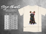 Black Labrador Retriever Christmas Dog Reindeer Antlers Santa Hat Holiday Lights Graphic Standard T-Shirts thumbnail 14