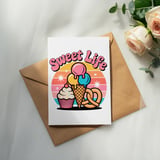 Sweet Life Digital PNG, Retro Ice Cream Cupcake Pretzel Graphic, Groovy Dessert Art, Summer Food Download, Candy Clipart thumbnail 6