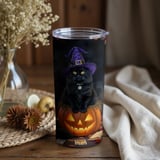 Personalized Halloween Tumbler, Black Cat Witch Tumbler, Witch Cat, Halloween Cat Name Tumbler, Cute Tumbler, Black Cat Tumbler thumbnail 5