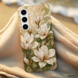Magnolia Flower Tough Phone Case Art Nouveau Pearl Mosaic Case Elegant Botanical Floral Phone Cover Vintage Aesthetic Gift for Her thumbnail 6