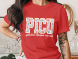 PICU Pediatric Intensive Care Unit Floral T-Shirt: Retro Nurse Design thumbnail 9