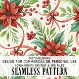 Poinsettia Tumbler, Watercolor Flower Digital Papers, Floral Junk Journal, Christmas Digital Paper, Printable Poinsettia Tumbler PNG thumbnail 1