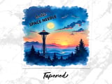 Seattle Space Needle 20oz Tumbler Wrap, Washington Skyline Sunset, Seamless Tumbler Design, Cityscape Tumbler, Full Wrap Tumbler thumbnail 5