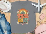 Pray On It Christian Youth T-Shirt | Retro Faith Rainbow Tee | Vintage Inspirational Boho Religious Gift for Her Women thumbnail 12