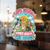 Life Goal Pet All The Dogs T-Shirt Cartoon Puppies Corgi Golden Retriever Graphic Print thumbnail 9