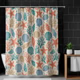 Vintage Coastal Shells & Starfish Shower Curtain thumbnail 10