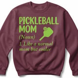 Pickleball Gildan Crewneck Sweatshirt, Pickleball Mom (Noun) 1. Like A Normal Mom But Cooler, Court Warm Up thumbnail 3