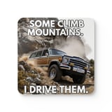 Grand Wagoneer Corkwood Coaster Set, 'Some Climb Mountains...', Offroad, The Waggy, Car Lover Gift, Unique Automotive Art thumbnail 4