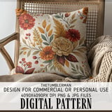 Floral Tumbler Design, Digital Paper, Autumn Flower Backgrounds, Watercolor Flowers, Junk Journal Pages, Printable Tumbler PNG, Scrapbooking thumbnail 5