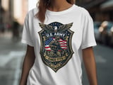 US Army Veteran T-Shirt, Patriotic Military Shield Eagle American Flag Since 1775 Tee, Army Family Gift for Him Her, Honor Our Troops Shirt thumbnail 4