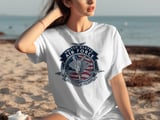 US Air Force T-Shirt, Patriotic Military Veteran Gift, Defenders of Skies Fighter Jet Tee, American Flag Aviation Shirt thumbnail 6