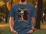 Life Is A Gamble T-Shirt, Tattoo Style Skull Roses T Shirt, Poker Cards Dice Tee, T Shirts for National Tattoo Day, Casino Luck Gambling thumbnail 3