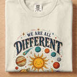Teacher Appreciation Shirt, We Are All Different But In This School We All Shine Together Planets Space Vintage T-Shirt Sweatshirt thumbnail 5