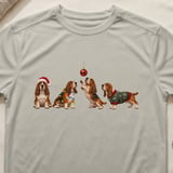 Christmas Basset Hounds Tee thumbnail 5