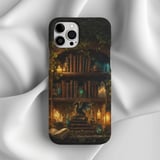 Fantasy Bookshelf Tough Phone Case, Dark Academia Dragon Bookish Cover, Magic Crystal Library Phone Case, Gift for Book Lover Gamer thumbnail 5