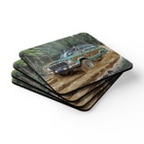 Grand Wagoneer Corkwood Coaster Set, The Waggy Car Coasters, Car Lover Gift, Off Roading Coasters, Petralla Shop thumbnail 2
