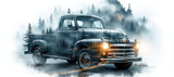 Vintage Truck 40oz Tumbler Wrap Sublimation Design, Classic Car Forest Mist PNG Digital Download for Men, Rustic Trucker Gift thumbnail 13