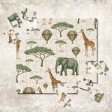 Elephant Giraffe Digital Pattern, Safari Animal Hot Air Balloon, Digital Bundle Pattern, Commercial Use, Nursery Decor, Fabric Design thumbnail 7