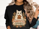 Purrfectly Spooky Ghost Cat Tee thumbnail 13