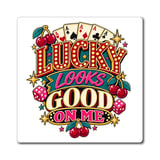 Lucky Looks Good On Me Retro Magnet thumbnail 1