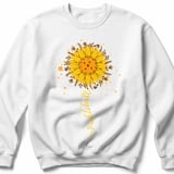 Pickleball Gildan Crewneck Sweatshirt, pickleball Sunflower Botanical Art, Chilly Morning Court Warm Up thumbnail 2