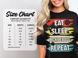 Pickleball Comfort Colors Shirt, Eat Sleep Pickleball Repeat Design, Retro Court Aesthetic Vintage Graphic Tee thumbnail 14