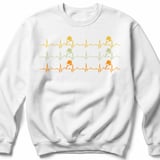 Pickleball Gildan Crewneck Sweatshirt, Pickleball Heartbeat EKG Pulse Rhythm Graphic, Court Warm Up thumbnail 2