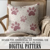 Sweet Whimsical Paw Print Digital Pattern Size Bundle Png thumbnail 5