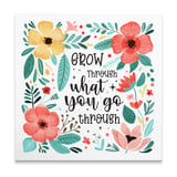 Grow Through What You Go Through Canvas Wrap, Floral Art, Inspirational Quote Art, Motivational Wall Decor, Positive Affirmation Gift thumbnail 6