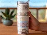 Namast'ay In Bed Tumbler Wrap PNG | Cozy Self-Care Sublimation Design for 20oz Skinny Tumblers | Digital Download Collage thumbnail 4