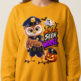 I've Seen Worse Officer Hoot the Owl Sweatshirt thumbnail 10