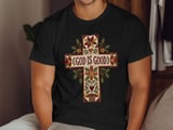 God Is Good Quilted Cross Tee or Sweatshirt, Faux Patchwork Design thumbnail 12