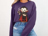 Vampire and Black Cat Coffee Tee or Sweatshirt thumbnail 15