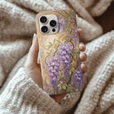 Wisteria Tough Phone Case Stained Glass Floral Art Nouveau Botanical Mosaic Flower Cover Aesthetic Cottagecore Gift for Her Nature Lover thumbnail 2