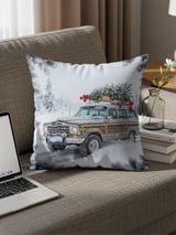 Wagoneer Christmas Pillows, Grand Wagoneer Pillow Cases, Holiday Waggy Decor, Classic Car Art, SUV Pillows, Winter Decor for Auto thumbnail 1