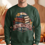 Fall Between The Pages Sweatshirt, Vintage Bookish Hoodie, Cozy Autumn Book Lover Tote Bag, Cute Librarian English Teacher Gift Apparel thumbnail 7