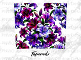 Purple Lily Tumbler PNG for 20oz Skinny Sublimation, Seamless Floral Digital Wrap, Tapered Design, Car Coaster PNG Included thumbnail 14