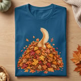 Dog in Autumn Leaf Pile Tee thumbnail 1
