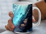 Deep Sea Fish Mug Sublimation Wrap Digital Design, Ocean Life Detailed Art 11oz 15oz Mug Wrap PNG, Coastal Nautical Deep Ocean Sea Animal thumbnail 8