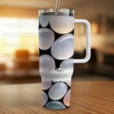 40oz Tumbler Sublimation, Seamless Distressed, Tapered Tumbler Wrap Design, Digital Download, Colorful Pebbles, Abstract Texture thumbnail 2