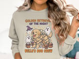 Cute Golden Retriever Halloween Sweatshirt, Spooky Ghosts and Candy, Dog Lover Fall Apparel, adult and kid size t-shirts thumbnail 3
