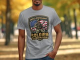 US Army Soldier T-Shirt, Patriotic Military Veteran Gift, Honor Courage Commitment Tee, American Flag Army Supporter Shirt thumbnail 7