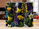 Vintage Dark Floral Tumbler Wrap Digital File, 20oz Skinny Sublimation Design, Seamless Botanical PNG for Garden Lover Gift thumbnail 8